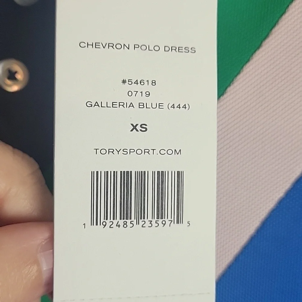 Tory Sport- Pique Chevron Polo Golf Dress Galleria Blue-Size XS